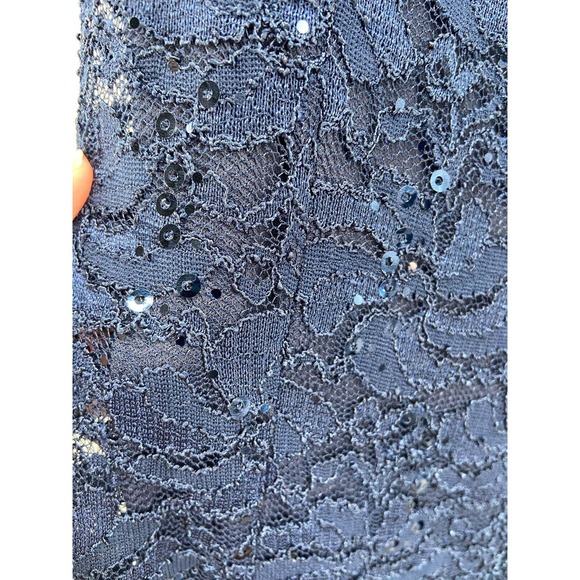 ALEX EVENINGS Dress‎ Women Sz 8 Blue Sequin Cocktail Sleeveless Stretch Lace - Picture 15 of 16
